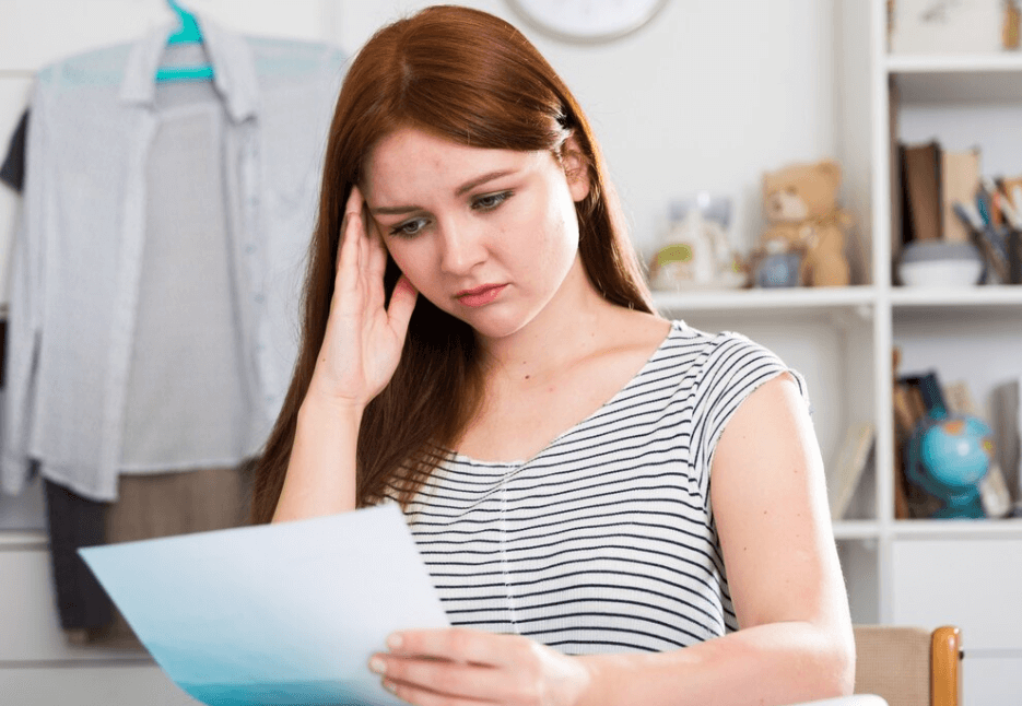 Woman upset over disappointing results from administrative assessment