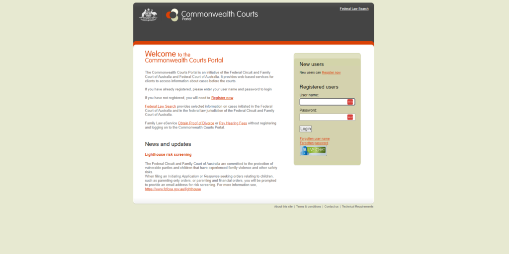 AFL - Commonwealth Courts Portal
