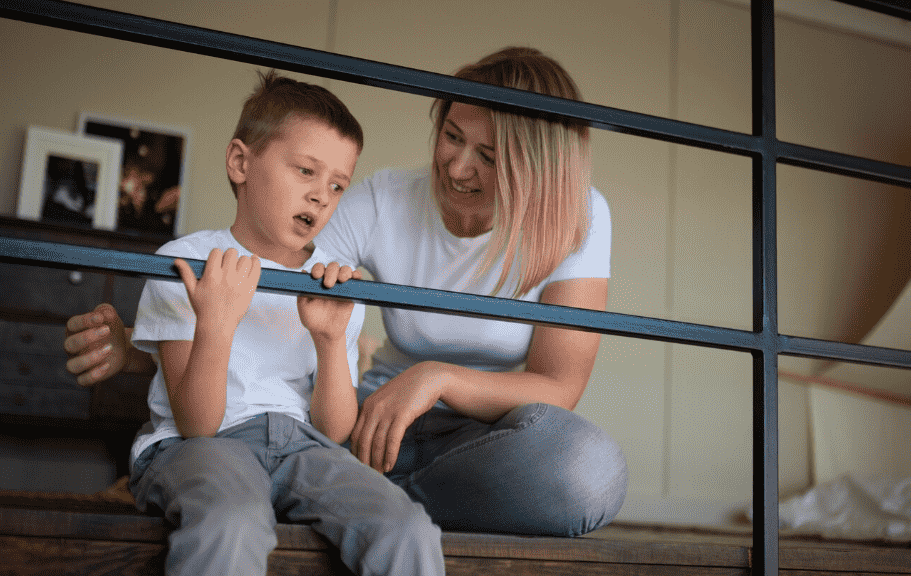 AFL-mother-taking-care-of-her-autistic-son-at-home