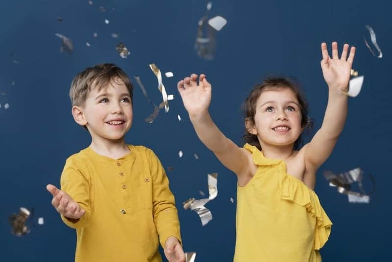 happy children celebrating