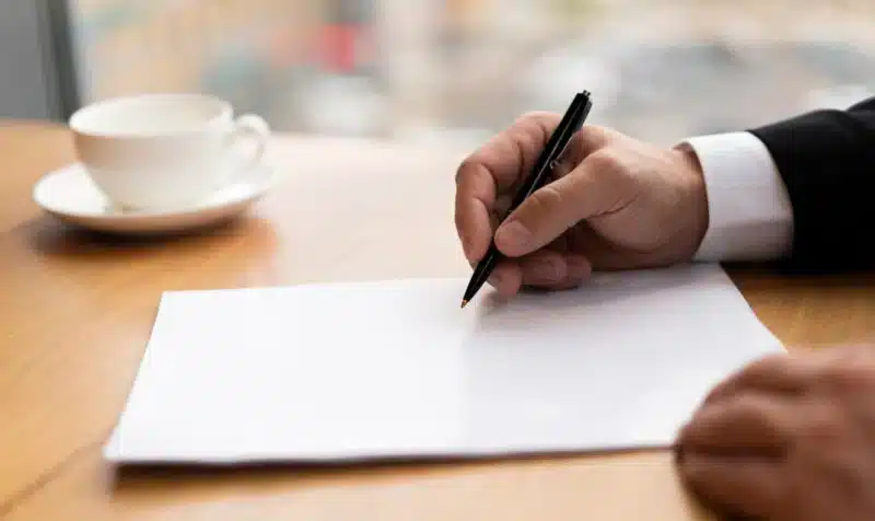 Job interview with three participants.