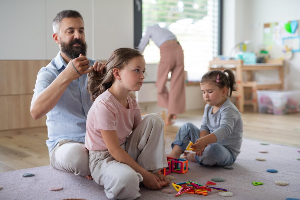 What to Do in the First 90 Days After Separation in Australia 2 Dad Styling Daughter's Hair at Home